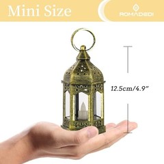 Mini Lanterns Decorative for Centerpiece:pcs Hanging Small Lantern 10 Gold