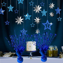FUBININA 6 Pack Metallic Foil Spray Centerpiece Star Table Decoration Burst Glit