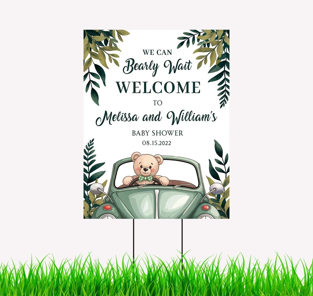 Personalized Baby Shower Welcome Sign, Yard Signs with Stakes Outdoor Lawn Signs