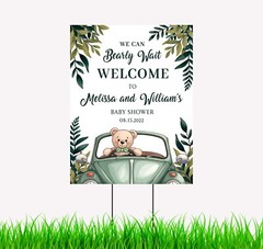 Personalized Baby Shower Welcome Sign, Yard Signs with Stakes Outdoor Lawn Signs