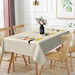TTQYFNM 60×108″ Mid Century Tablecloth Modern Geometric Abstract Art Rectangle