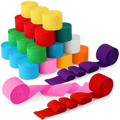 36 Rolls Rainbow Crepe Paper Streamers – 1.8″ x 82ft for Birthday, Baby Shower,