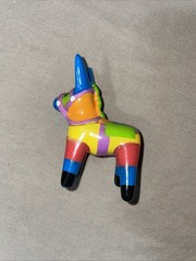 Vintage Miniature Donkey Piñata Multi color Plastic Dollhouse China