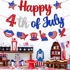 Independence Day Decoration Happy 4th of July Banner America’s Birthday Decor…