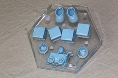 Hand crafted epoxy art !!!Blue Plastic Baby Shower Decoration with Blocks