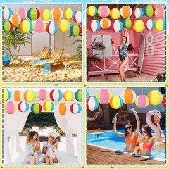 Summer-Themed Paper Lanterns – 15PCS Beach Ball Decor for Indoor & Outdoor Fun