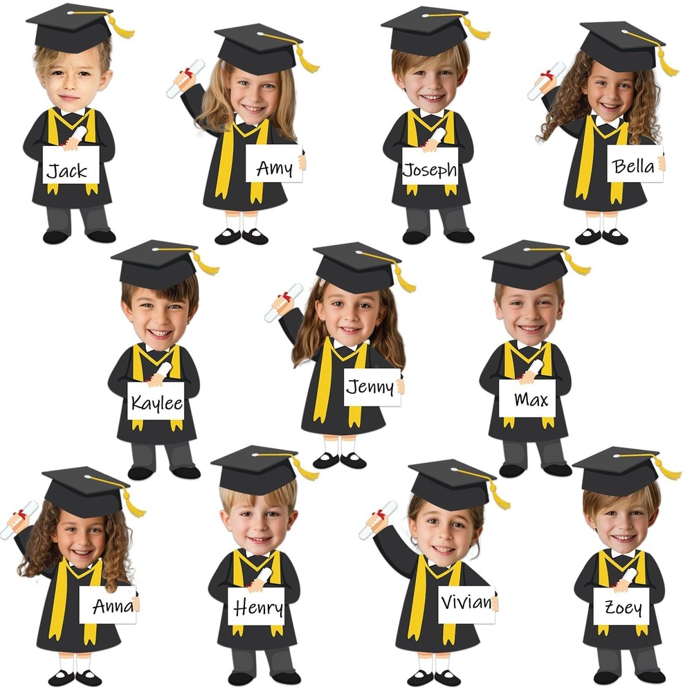 50 Set Graduation Hat Gown Cutout Graduation Bulletin Board Decoration Black …