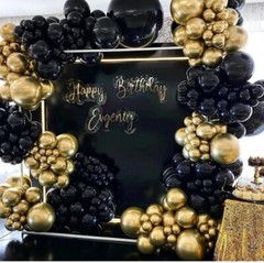 Black and Gold Balloon Arch Kit 140 PCS Different Sizes Ships Fast