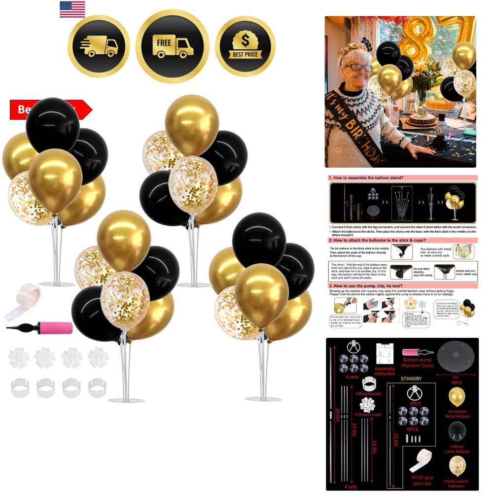 Graduation Decorations 2026 4 Set Balloon Centerpieces for Table,Balloon Stan…