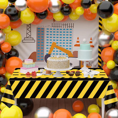 4 Pack Construction Tablecloth Construction Road Party Decorations Rectangular R