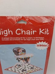 High Chair Kit 1st Birthday Barnyard Bash Mini Flag Banner Floor Mat Bib NEW