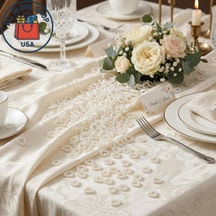 White Pearl Heart Table Scatter for Weddings and Crafts 400 Pcs