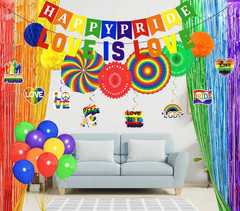 34PCS Pride Decorations Rainbow Party Set for Office – Pride Month Love Is Love