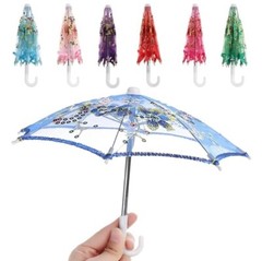 Mini Fancy Umbrella for Ludo Gopal Ji Birthday Decor Random Color Set of 5