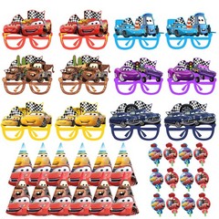 Cars Lightning Mcqueen Kid Party Decoration Supplies Hat Blow Out Eyeglasses Set