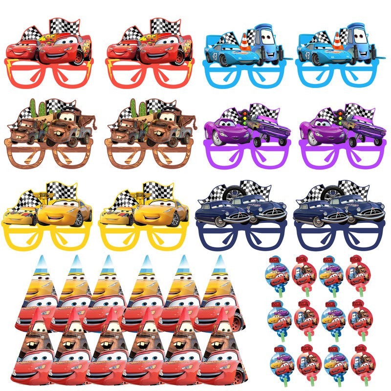 Cars Party Decoration Lightning Mcqueen Party Favours Kids Birthday Hat Blow Out