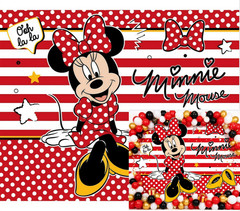 Red Minnie Mouse Backdrop Happy Birthday Party Photo Background Banner Decor