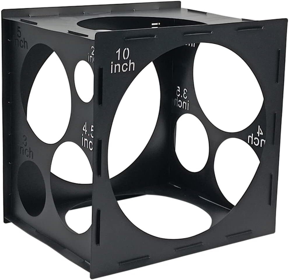 11 Holes Balloon Sizer Cube Box Measurement Tool for Balloon Decoration, 2-10″