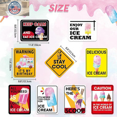 Wernnsal Ice Cream Party Decorations – 9PCS Ice Cream Sign Birthday Party Decora