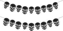 2pcs Pre-Strung Halloween Hanging Banners Glitter Spooky Skull Party Decorations