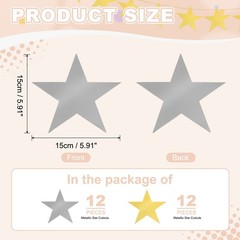24 Pcs Stars Cutouts, 6 Inch Double Printed Paper Stars, Gold/Silver