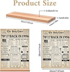 70th Birthday Decorations Women Men, Vintage Back in 1956 Birthday Poster Acr…