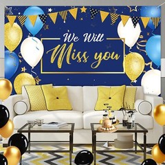 We Will Miss You Party Decorations, Extra Large Going Away Backdrop Miss You