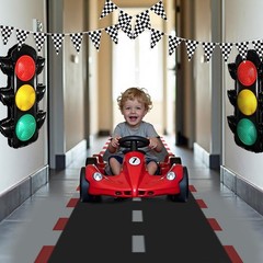 Race Car Birthday Party Decorations with Traffic Light Balloons,Automobile Pa…