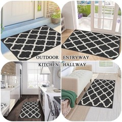 SHACOS Washable Runner Rug 2×6 ft Non Slip Entryway Kitchen 2′ x 6′, Black