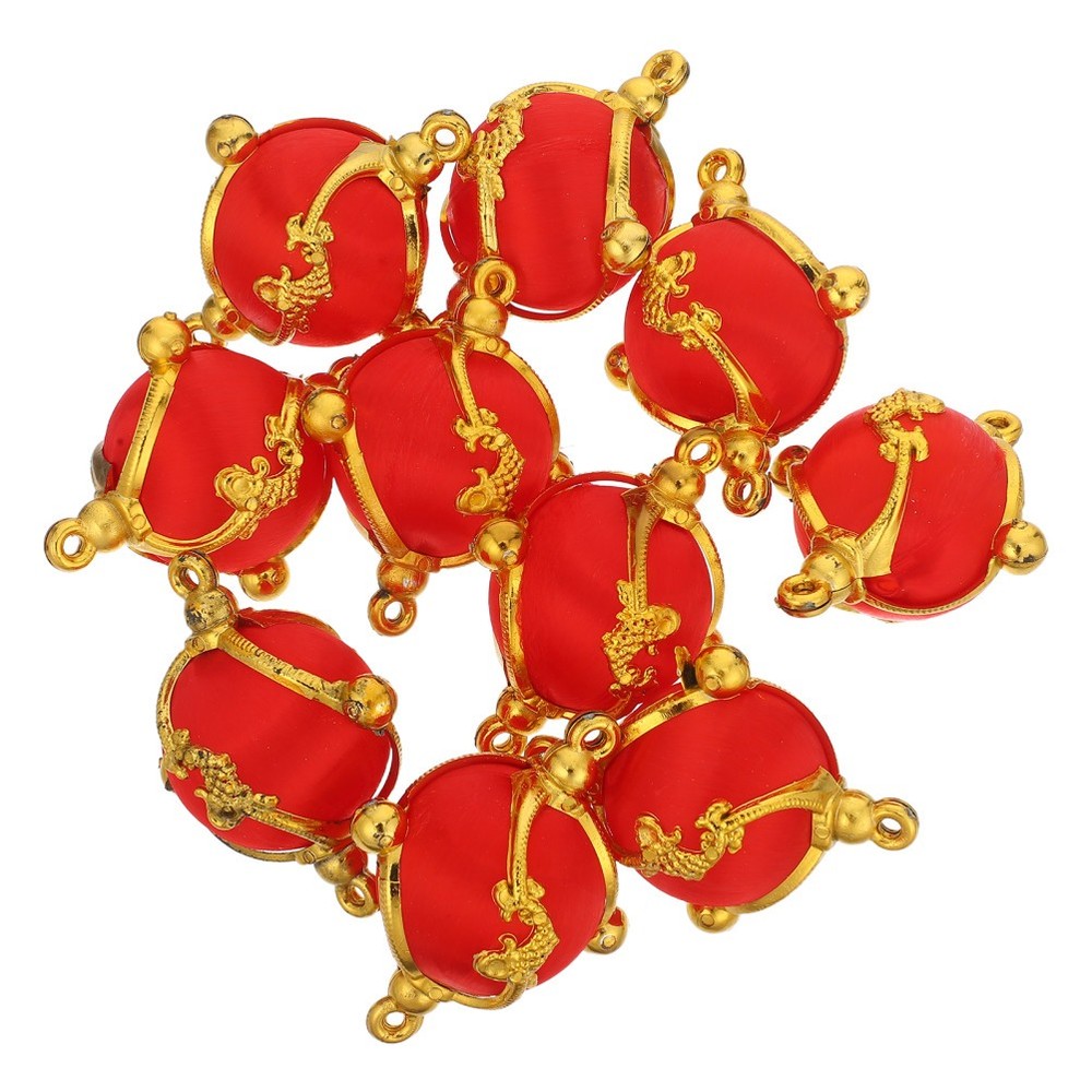 10Pcs Reusable Mini Red Lantern Hanging Ornaments for Spring Festival DIY Craft