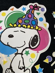 Vintage Peanuts Snoopy Magnets Happy Birthday Set Fridge Large Rare