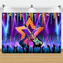 Rock Music Disco Birthday Backdrop Photo Background Party Banner Studio Decor