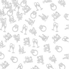 150 PCS Engagement Party Decorations, Silver Glitter He Asked She Said Yes Confe