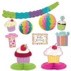 Birthday Decorating kit Cupcake Cupcakes Sweets 10 piece centerpiece