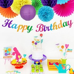 Rainbow Friends Colorful Birthday Party-decorations – 21pcs Girls