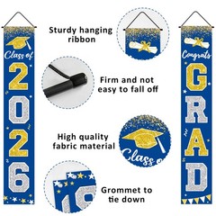 Graduation Decorations 2026, Blue and Gold Door Porch Signs, Graduation Banne…