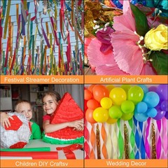 Brown Crepe Paper Streamers Sheets 2 Roll 1.8 Inch x 82 Ft Party Decoration