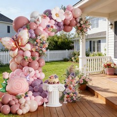 Spring Butterfly Birthday Party Decorations, 154Pcs Daisy Flower Pink Purple …