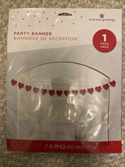 American Greetings 1 Party Banner 7.9 Feet Long Hearts Banner. New.