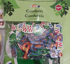 Party Supplies. Let’s get Wild plates, napkins, masks, hats, confetti, banner +