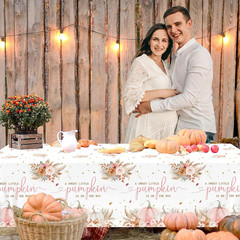 3Pcs Pink Little Pumpkin Table Cloth for Girl, Boho Fall Baby Shower