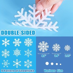 449PCS+ Christmas White Snowflakes Window Clings Decal Stickers