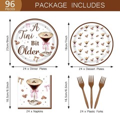 Tiny Bit Older Birthday Party Disposable Tableware (Plates, Napkins, Forks)