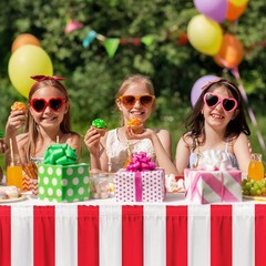 8 Packs Red and White Striped Table Skirt Circus Theme Party Supplies Carniva…