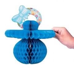 3 Pac! Baby Shower Party Decoration Table CENTERPIECE or Hang Blue Boy PACIFIERS