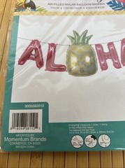 2 LUAU Beach Hawaiian Pineapple Party Decoration ALOHA Mylar Ballon BANNER