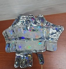 9in Holographic Firework Star Shaped Heat Seal Balloons Pack Of 10