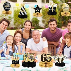 9 Pieces 65th Birthday decorations 65th birthday centerpieces for Tables Deco…