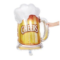 Beer Mug Cheers Foil Balloons,Valentine Wedding Birthday Party Decorations,2Pcs