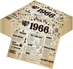 60Th Birthday Party Decorations – 50 Pcs Vintage Newspaper Back in 1966 Paper De